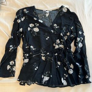 Black floral long sleeve